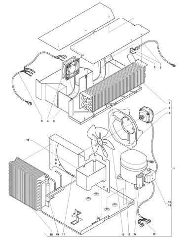 Pièces détachées Sm - Versione 700 - 220 Volt - 50 Hz - Groupe de refrigération - 7 - C222X00 - Wittenborg 