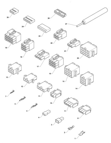 Pièces détachées Sm - Versione 700 - 220 Volt - 50 Hz - Connecteurs et bornes - 8 - C222X00 - Wittenborg 