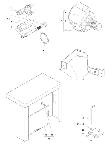 Pièces détachées  - Purge air, Pompe, Support Co2, Boîtier de contrôle, Électrode - 5 - K021X00 - Wittenborg 