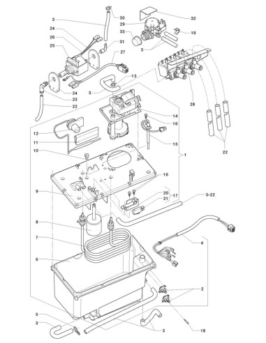 Pièces détachées Koro - Fresh Brew - 120 Volt - 60 Hz - Circuit hydraulique - 4 - C265X00 - Necta 