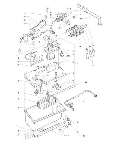 Pièces détachées Koro - Fresh Brew - 220 Volt - 50 Hz - Circuit hydraulique - 4 - C253X01 - Necta 