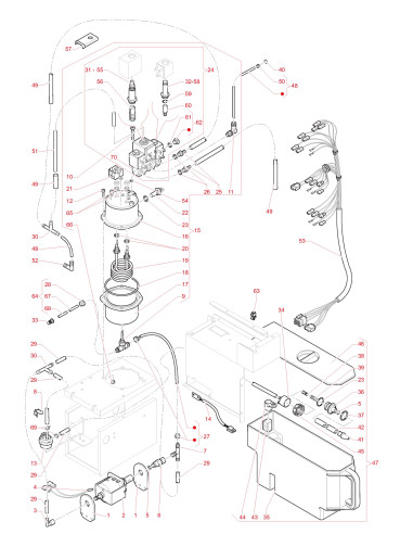 Pièces détachées Koro Espresso Giappone - 100V 50/60Hz - Circuit hydraulique - 4 - C267X01 - Necta 