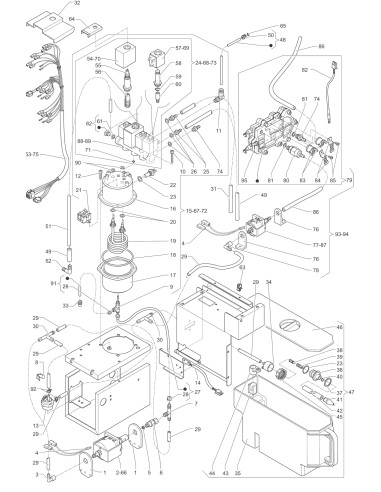 Pièces détachées Koro - Espresso - Instant - 220V 50/60Hz - Circuit hydraulique chaudière 300 cc.(alimentation par réservoir) - 