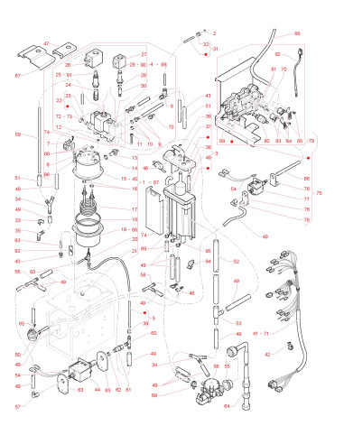 Pièces détachées Koro - Espresso - Instant - 220V 50/60Hz - Circuit hydraulique chaudière 300 cc.(alimentation par réseau hydr.)