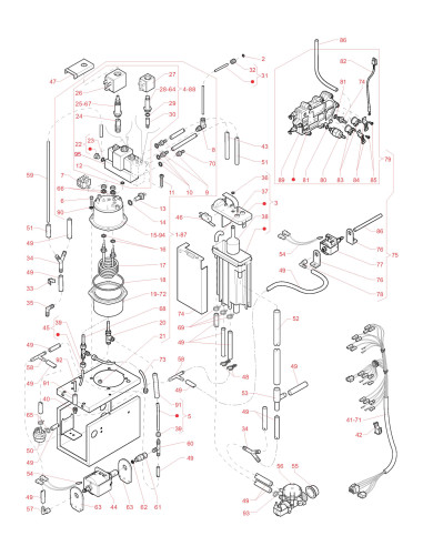 Pièces détachées Koro Espresso -  120V 60 Hz - Circuit hydraulique (de réseau) - 5 - C284X01 - Necta 