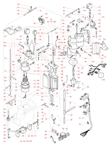 Pièces détachées Koro Espresso Fresh Milk 230V 50/60Hz - Circuit hydraulique chaudière 300 cc. (alimentation par réseau hydr.) -