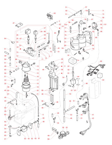 Pièces détachées Koro Espresso Fresh Milk 120V 60Hz - Circuit hydraulique chaudière (alimentation par réseau hydr.) - 4 - C4395X