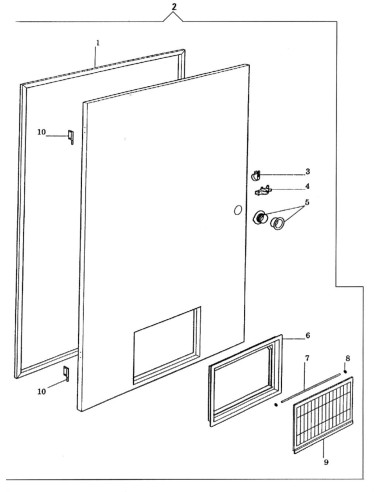 Pièces détachées Ev 370 - 220 Volt - 60 Hz - Porte intérieure - 3 - C108X0 - Necta 