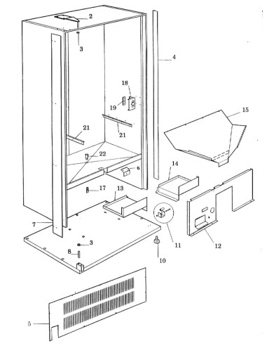 Pièces détachées E-550 - Porta Piana Illuminata - 220 Volt - 50 Hz - Châssis - 4 - C086X0 - Necta 