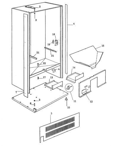 Pièces détachées E-550/6/7 - Porta Piana Illuminata - 220 Volt - 50 Hz - Châssis - 4 - C086X1 - Necta 