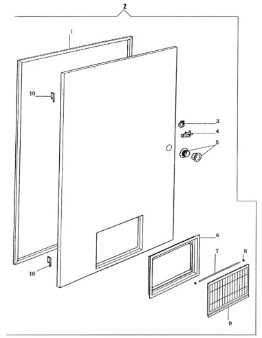 Pièces détachées Em 230 - 220 Volt - 60 Hz - Porte intérieure - 3 - C117X0 - Necta 