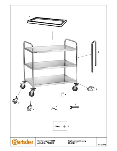 Pièces détachées pour Chariot de service TS301 marque Bartsher 