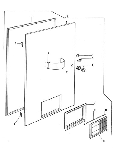 Pièces détachées Em 230/8 Pst Bst Perrier - Porta Semitonda - 220 Volt - 50 Hz - Porte intérieure - 3 - C136X0 - Necta 