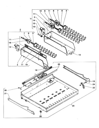 Pièces détachées Dual 850 - Plateau et tiroirs - 5 - C101X0 - Necta 