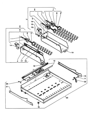 Pièces détachées Dual 850 - Plateau et tiroirs - 5 - C101X1 - Necta 