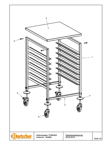 Pièces détachées pour Chariot Euronorm AEN700-6040 marque Bartsher 