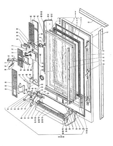 Pièces détachées Spring - Versione 700/850/1000 - 220 Volt - 50 Hz - Porte - Côté intérieur - 2 - C096X3 - Necta 