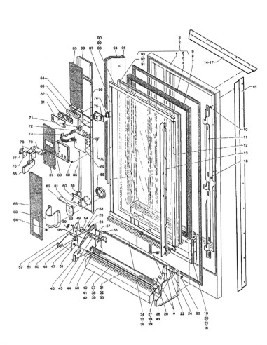 Pièces détachées Spring - Versione 700/850/1000 - 220 Volt - 50 Hz - Porte, côté intérieur - version SM - 3 - C096X3 - Necta 