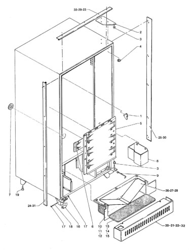 Pièces détachées Spring - Versione 700/850/1000 - 220 Volt - 50 Hz - Châssis - 4 - C096X3 - Necta 