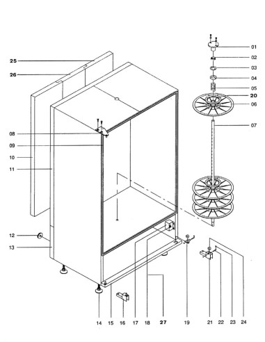 Pièces détachées Variovend - Châssis, Arbre du cylindre, Plaque supp. - 3 - C091X0 - Necta 