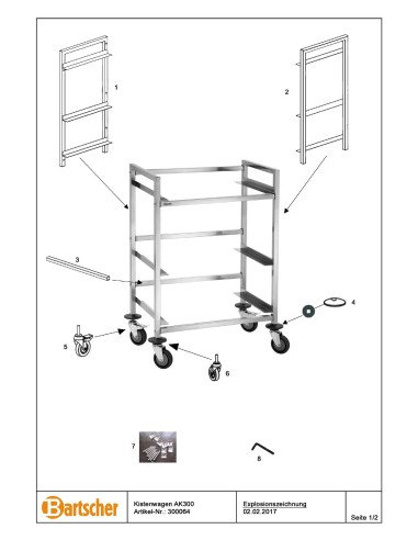 Pièces détachées pour Chariot à bacs AK300 marque Bartsher 