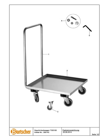 Pièces détachées pour Chariot à paniers de vaisse. TGS100 marque Bartsher 