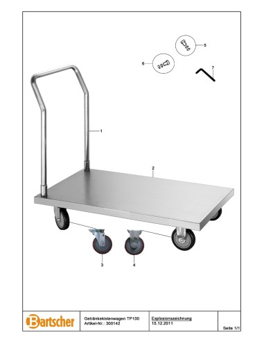 Pièces détachées pour Chariot à plate-forme TP100 marque Bartsher 