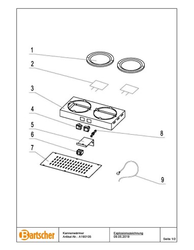 Pièces détachées pour Chauffe-cafetière WP-K200 marque Bartsher 