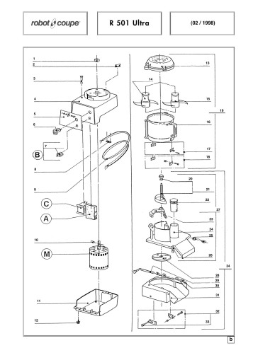 Pièces détachées pour Combinés R 501 Ultra - Robot Coupe 