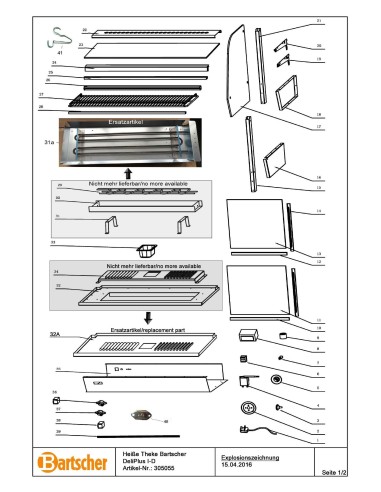 Pièces détachées pour Comptoir chaud Bartscher DeliPlus I-D marque Bartsher 