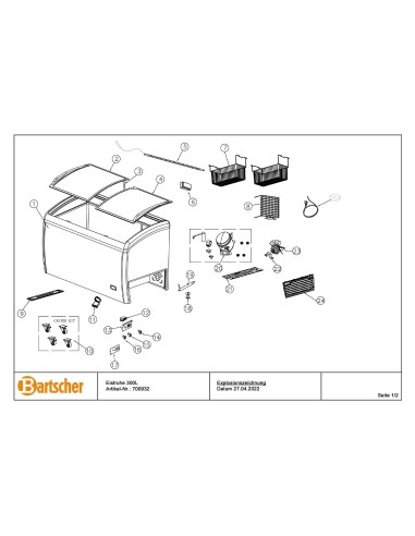 Pièces détachées pour Congélateur coffre 300L marque Bartsher 