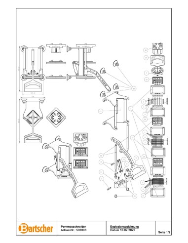 Pièces détachées pour Coupe-frites 3010 marque Bartsher 