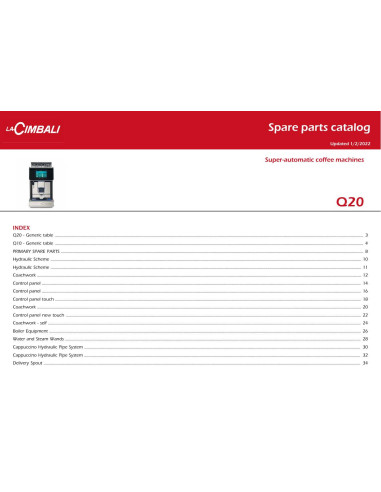 Pièces détachées CIMBALI Q20 - CIMBALI Q20 - Cimbali