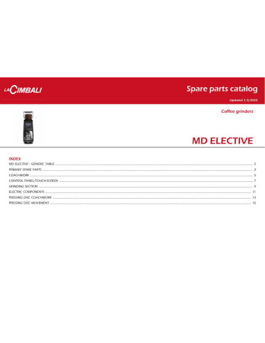 Pièces détachées CIMBALI MD-ELECTIVE - CIMBALI MD-ELECTIVE - Cimbali