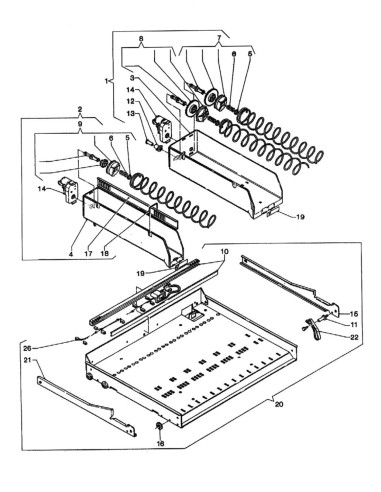 Pièces détachées Cm - Versione 850 - 220 Volt - 50 Hz - Plateau et tiroirs - 5 - C173X00 - Wittenborg 