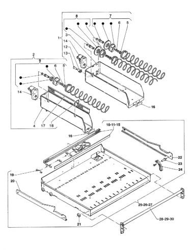 Pièces détachées Sm - Versione 700/850/1000 - 220 Volt - 50 Hz - Plateau et tiroirs - 5 - C172X00 - Wittenborg 