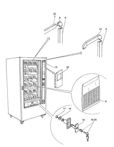 Pièces détachées Sm - Versione 700/850/1000 - 220 Volt - 50 Hz - Porte - Côté extérieur - 1 - C172X00 - Wittenborg 