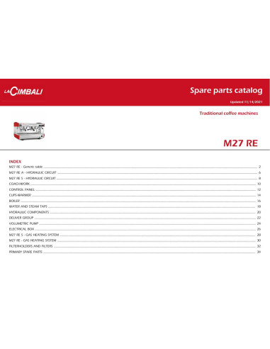 Pièces détachées CIMBALI M27-RE - CIMBALI M27-RE - Cimbali