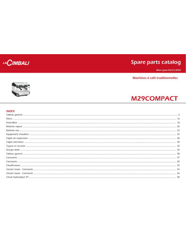 Pièces détachées CIMBALI M29-COMPACT - CIMBALI M29-COMPACT - Cimbali