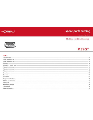 Pièces détachées CIMBALI M39GT - CIMBALI M39GT - Cimbali