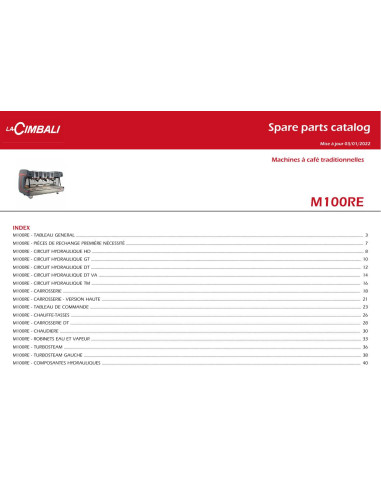 Pièces détachées CIMBALI M100RE - CIMBALI M100RE - Cimbali