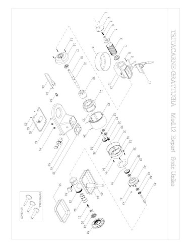 Pièces détachées FAMA TRITACARNE GRATTUGIA Mod.12 EXPORT Serie UNIKO Annee 0 - FAMA TRITACARNE GRATTUGIA Mod.12 EXPORT Serie UNI