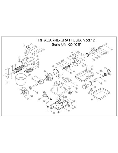 Pièces détachées FAMA TRITACARNE GRATTUGIA Mod.12 CE Serie UNIKO Annee 2015 - FAMA TRITACARNE GRATTUGIA Mod.12 CE Serie UNIKO - 