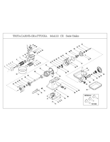 Pièces détachées FAMA TRITACARNE GRATTUGIA Mod.22 CE Serie UNIKO Annee 2012 - FAMA TRITACARNE GRATTUGIA Mod.22 CE Serie UNIKO - 