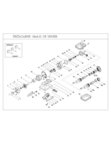 Pièces détachées FAMA TRITACARNE Mod.12 1-2 UNGER CE Annee 2015 - FAMA TRITACARNE Mod.12 1-2 UNGER CE - Annee 2015 - Fama