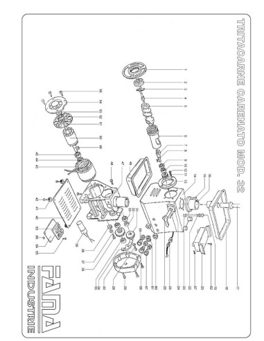 Pièces détachées FAMA TRITACARNE INCARCASSATO Mod.32 Annee 0 - FAMA TRITACARNE INCARCASSATO Mod.32 - Annee 0 - Fama