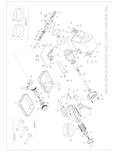 Pièces détachées FAMA TRITACARNE GRATTUGIA CARENATO Mod.8 CE Annee 0 - FAMA TRITACARNE GRATTUGIA CARENATO Mod.8 CE - Annee 0 - F