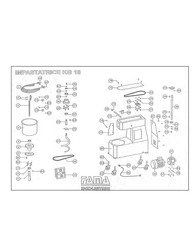 Pièces détachées FAMA IMPASTATRICE TESTA FISSA KG.18 Annee 2015 - FAMA IMPASTATRICE TESTA FISSA KG.18 - Annee 2015 - Fama