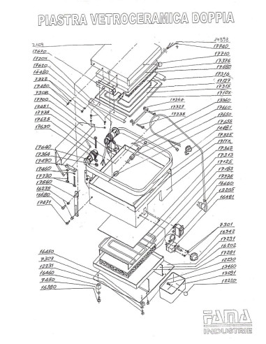 Pièces détachées FAMA PIASTRA VETROCERAMICA DOPPIA UPD Annee 2011 - FAMA PIASTRA VETROCERAMICA DOPPIA UPD - Annee 2011 - Fama