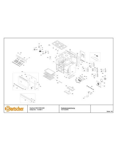 Pièces détachées pour Cuisinière à gaz BGH 600-520 marque Bartsher 